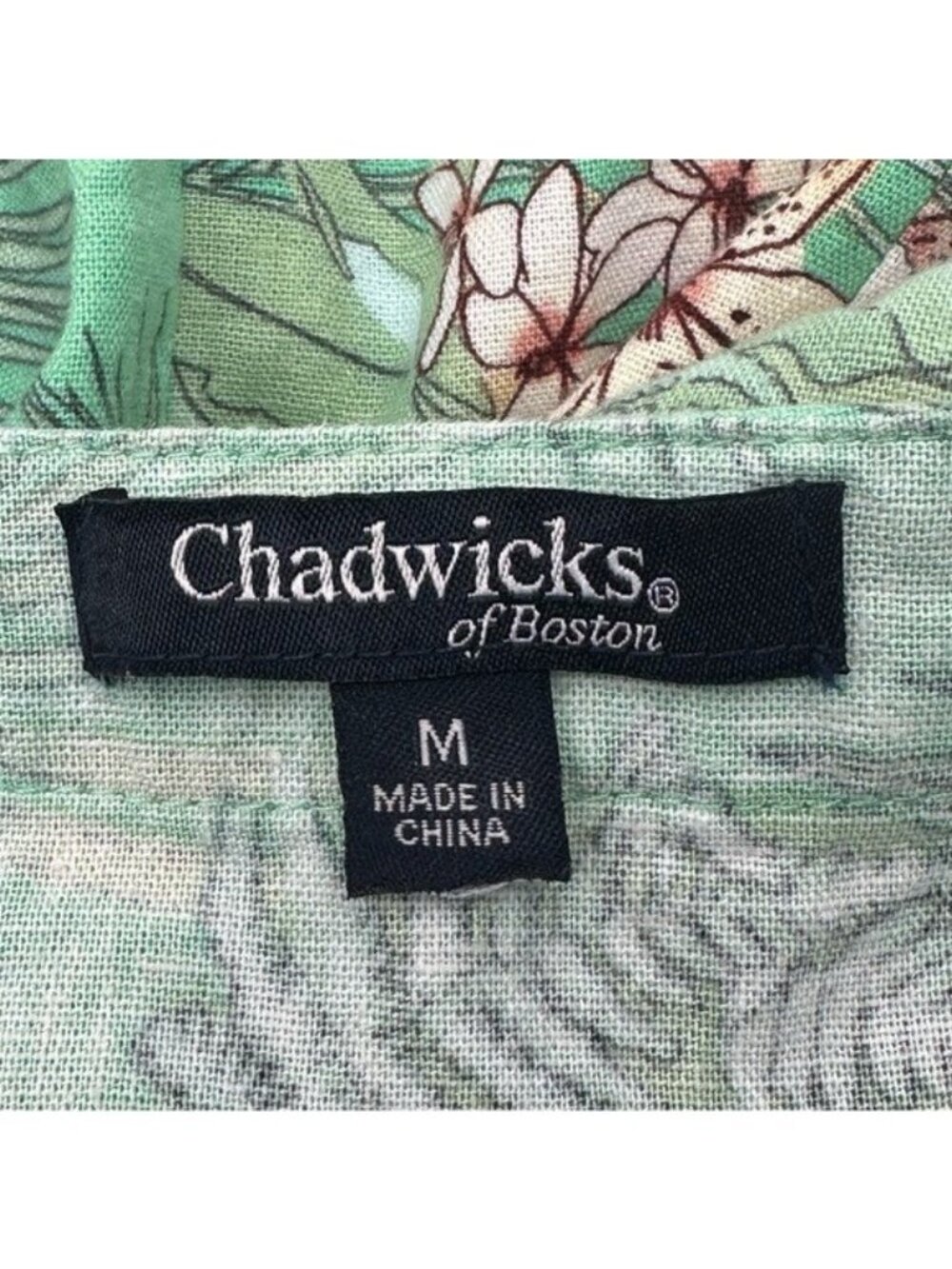 Chadwicks of Boston Size M Linen Blend Maxi Dress Floral Tropical Vacation Beach - Picture 2 of 8